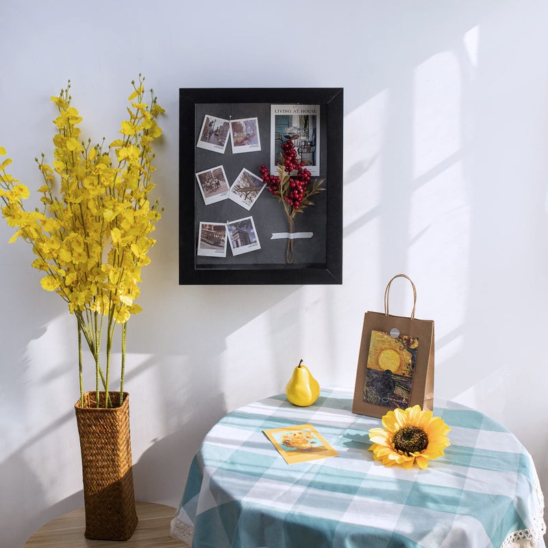 Frametory, 11x14 Shadow Box Frame - Front Opening - 2 inch Depth Display Box for Wall and Tabletop Display- Memory Box, 6 Pins Included (11x14, Black) - Image 3